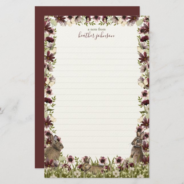 Hearthlight Notes Spring Soft Meadow Wildflower Brevpapper (Fram/baksida)