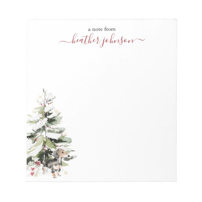 Hearthlight Notes Winter Cozy Dog Personalized Anteckningsblock (Framsida)