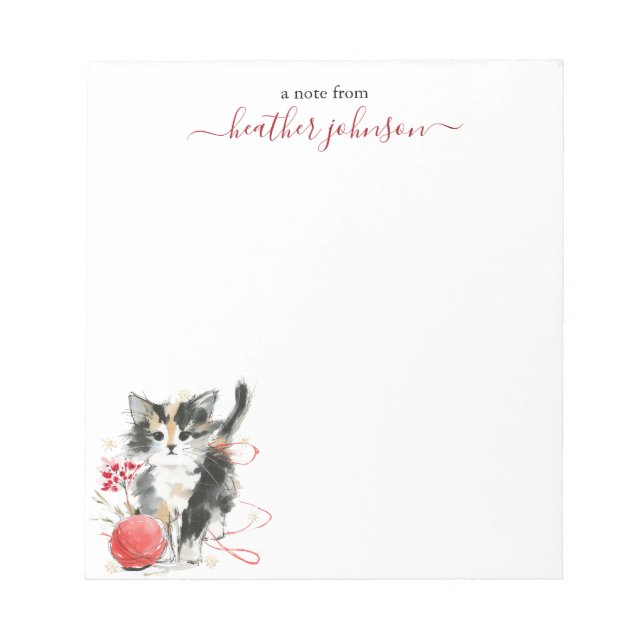 Hearthlight Notes Winter Cozy Kitten Personalized Anteckningsblock (Framsida)