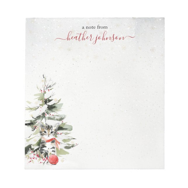 Hearthlight Notes Winter Cozy Kitten Personalized Anteckningsblock (Framsida)