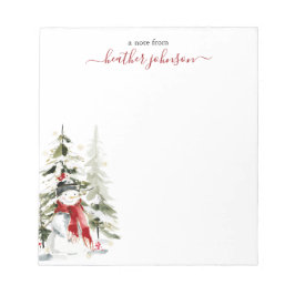Hearthlight Notes Winter Snowman Personalized Anteckningsblock