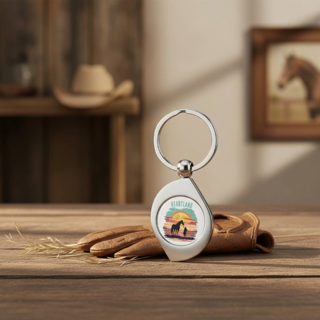 Heartland Dreams Swirl Silverfärgad Nyckelring (Skapare uppladdad)