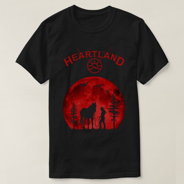 Heartland,Heartland Ranch,SolnedgångHeartla T Shirt (Design framsida)