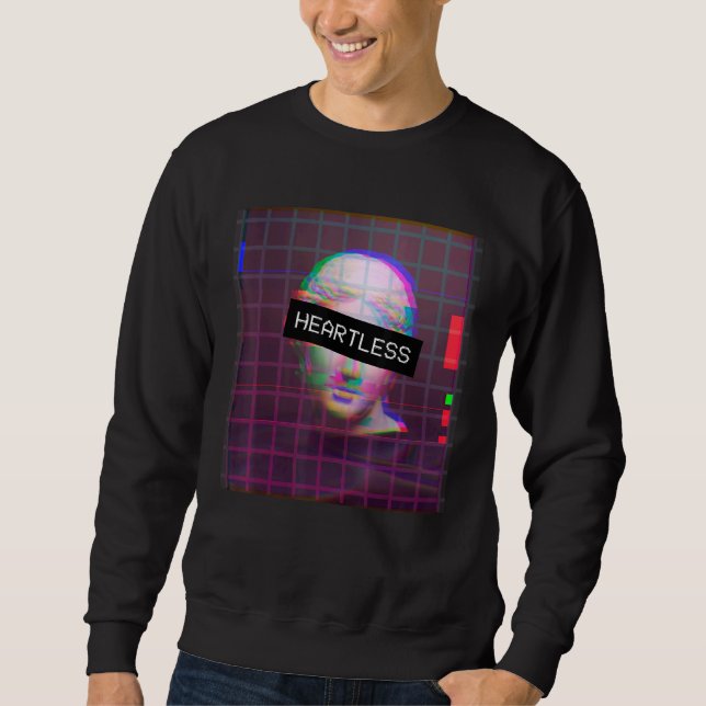 Heartless Vaporwave Aesthetic David Statue Eboy Eg Lång Ärmad Tröja (Framsida)