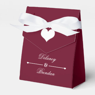 Heartline (burgundi) Personlig Bröllop Presentaskar