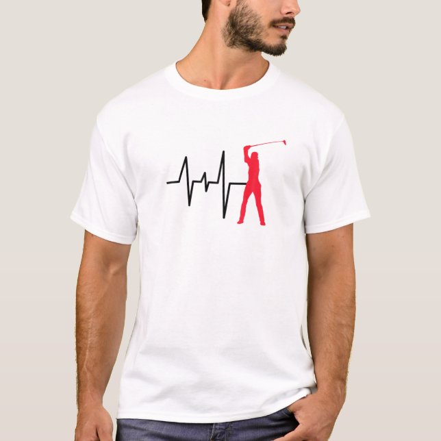 Heartline Sports Golf Golfing Kärlek Heartbeats Li T Shirt (Framsida)