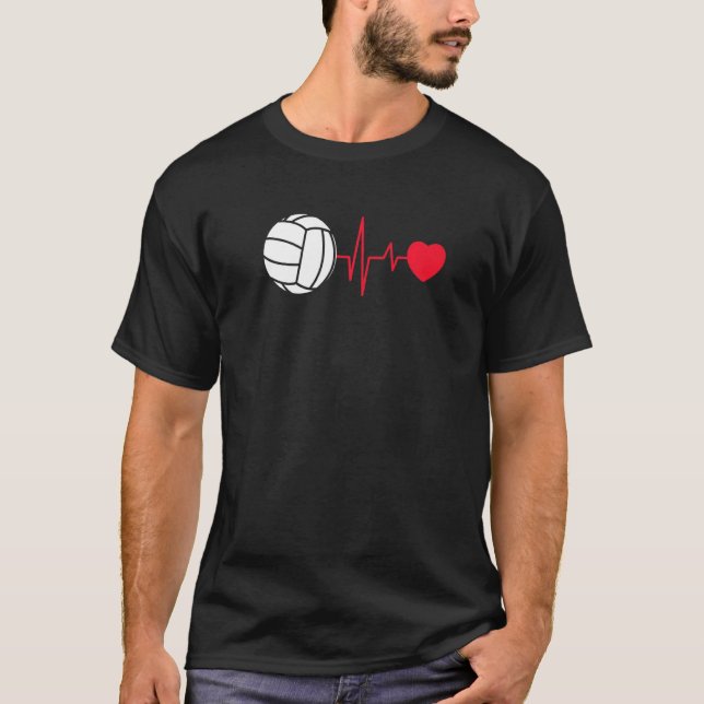 Heartline Sports Volleyball ball Love Heart Lifeli T Shirt (Framsida)