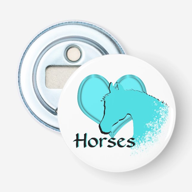 Heartm Horses III (aqua) Flasköppnare (Framsidan)
