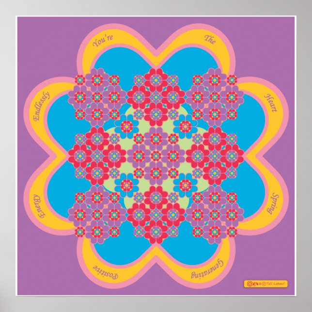 HeartMandala med HeartSpring-Dikt Poster (Framsidan)
