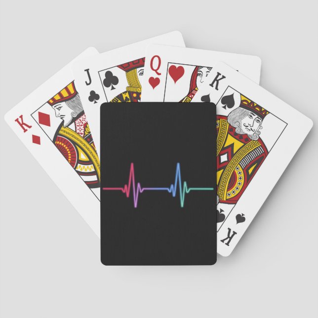 Heartrate Rainbow Pride LGBTQ Ally Casinokort (Baksidan)