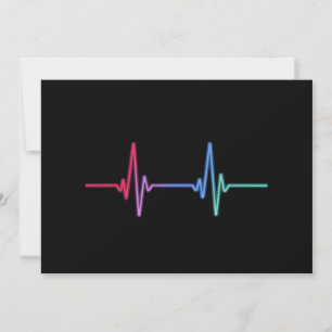 Heartrate Rainbow Pride LGBTQ Ally Inbjudningar