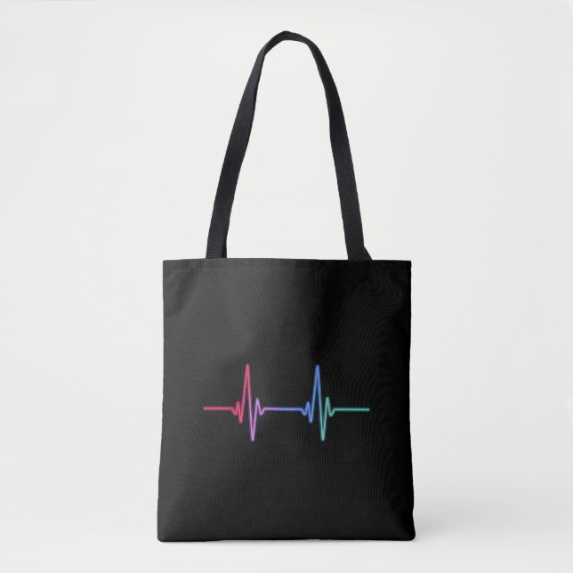 Heartrate Rainbow Pride LGBTQ Ally Tygkasse (Framsida)