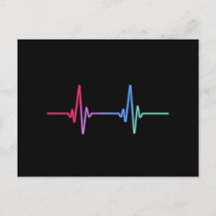 Heartrate Rainbow Pride LGBTQ Ally Vykort