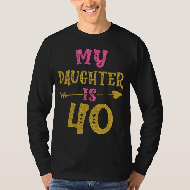 Hearts 40th Bday For Daughter From Mom Dad T Shirt (Framsida)