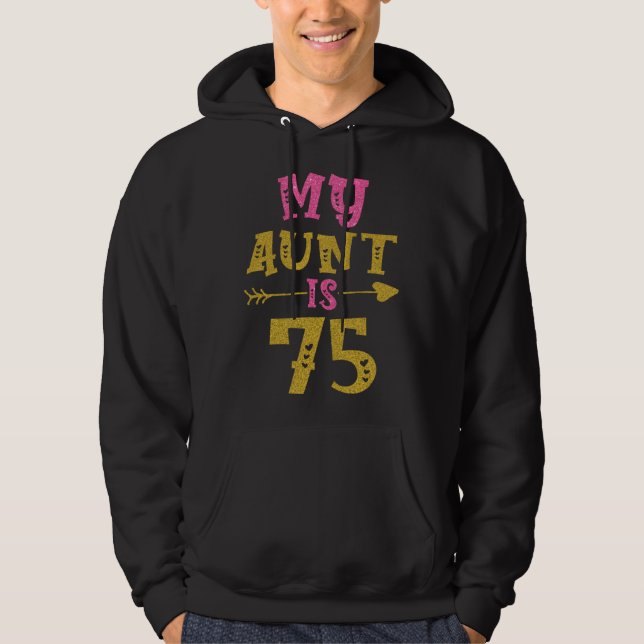 Hearts 75th Bday For Aunt From Niece Nephew Hoodie (Framsida)