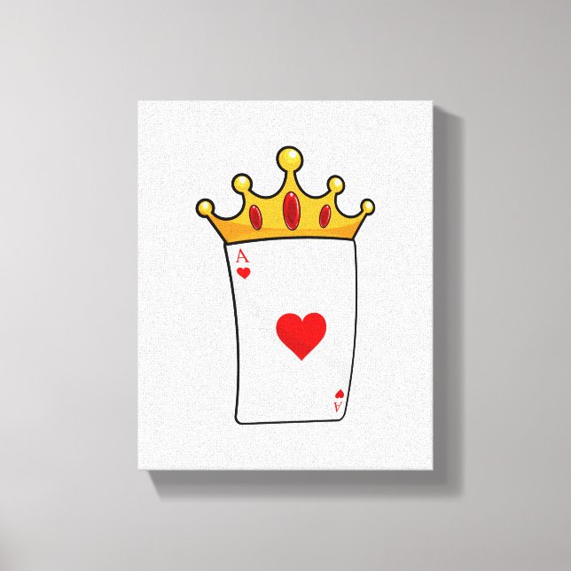 Hearts Ace med Queen Krona Canvastryck (Framsida)