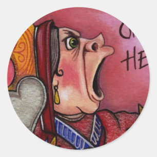 HEARTS Alice i Wonderland Sticker Runt Klistermärke