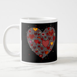 Hearts allover jumbo mugg