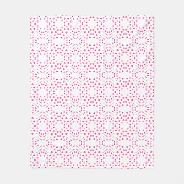 Hearts and Arrows Mönster Fleece Blanket (Framsidan)