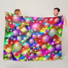 Hearts and Bubbles Fleece Blanket