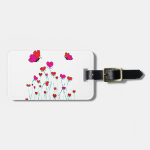 Hearts and Butterflies Valentine Kärlek Bagagebricka