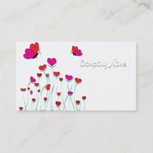 Hearts and Butterflies Valentine Kärlek Visitkort