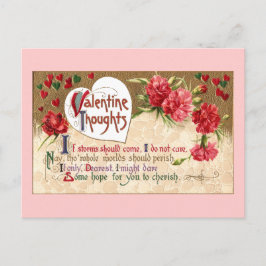 Hearts and Carnations Vintage Valentine Helg Vykort