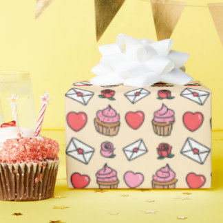 Hearts and Cupcakes Wrapping Paper Presentpapper