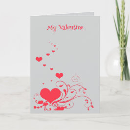 Hearts And Elegant Curling Flourishes Minimal  Kort