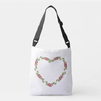 Hearts and Flowers Collection Crossbody Tote (röd) Axelväska