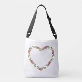 Hearts and Flowers Collection Crossbody Tote (rött Axelväska