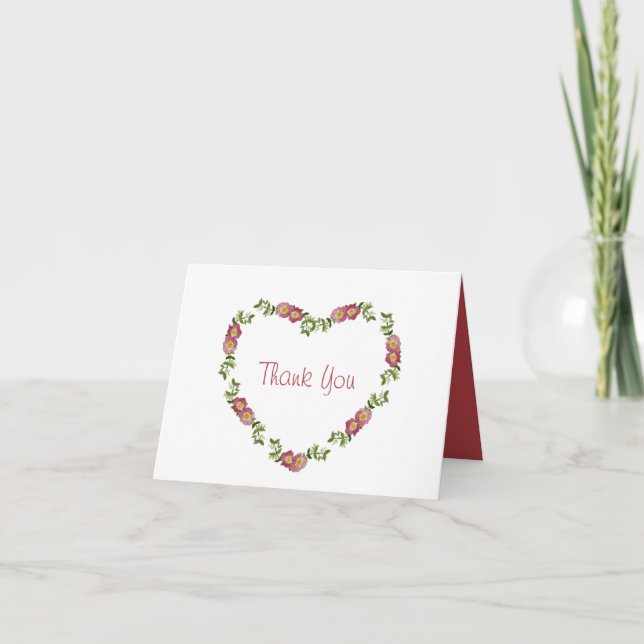 Hearts and Flowers Collection - tackkort (rött) (Framsida)