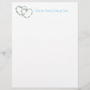 Hearts and Flowers Elegant Letterhead Papper