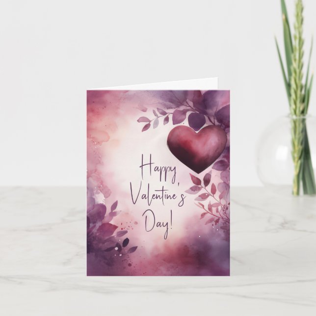 Hearts and Flowers Valentines Hälsning Kort (Framsida)