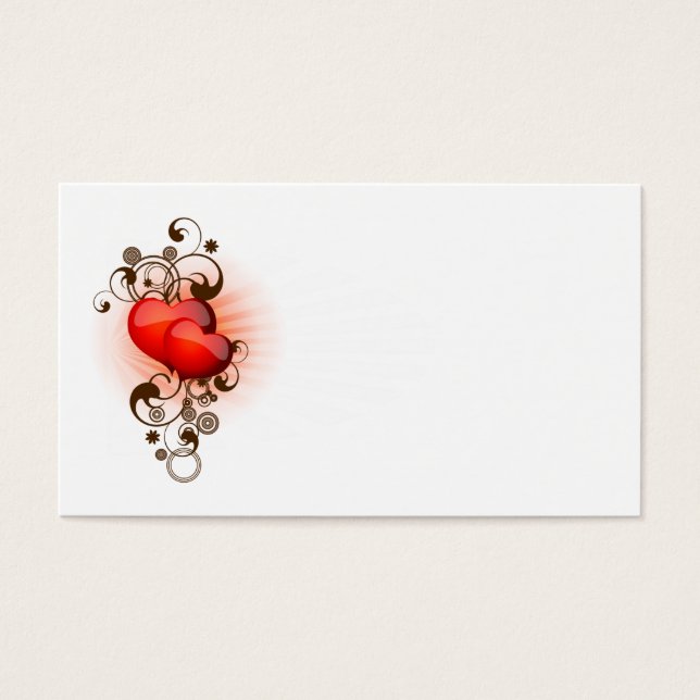 Hearts and Swirls Visitkort (Framsidan)