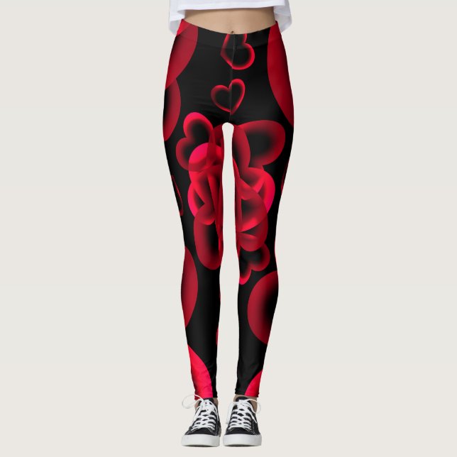 Hearts Aully Mönster Leggings (Framsida)