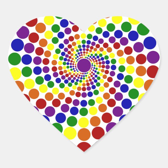 Hearts Awhirl Sticker Hjärtformat Klistermärke (Framsida)