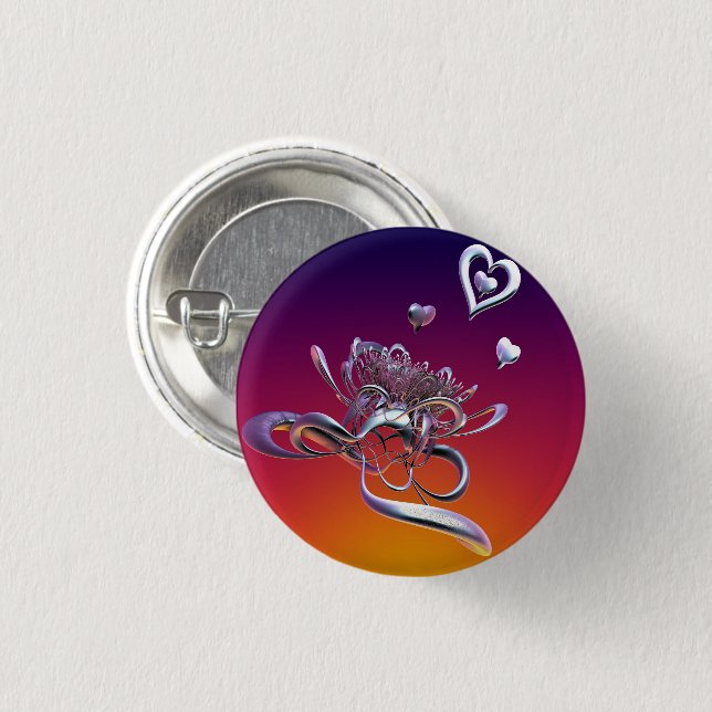 Hearts Badges skönhet Knapp (Framsida & baksida)