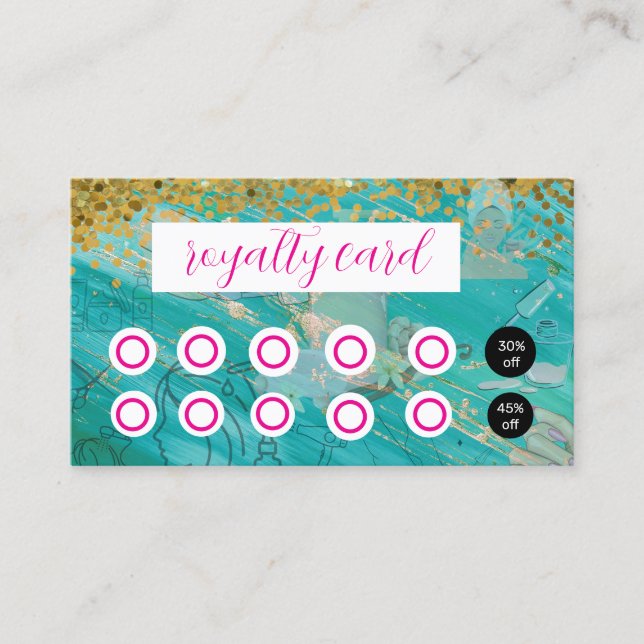 Hearts Beauty Salon Spa Loyalty Lojalitetskort (Framsida)