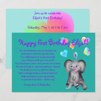 Hearts Birthday Inbjudan av Lycklig Juul Company