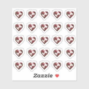 Hearts Blommigt Bröllop Flower Kuvert Stickers Klistermärken