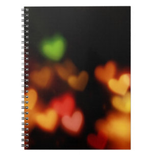 Hearts bokeh-fotografi anteckningsbok