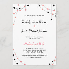 Hearts bröllopsinbjudan inbjudningar