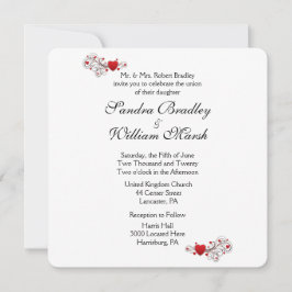 Hearts bröllopsinbjudan inbjudningar