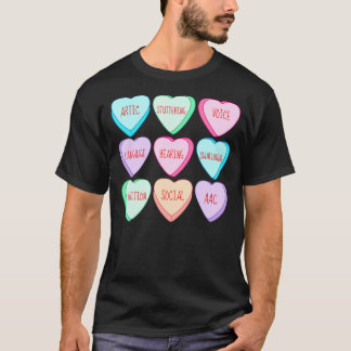 Hearts Candy Tal Language Patholog SLP Valen T Shirt