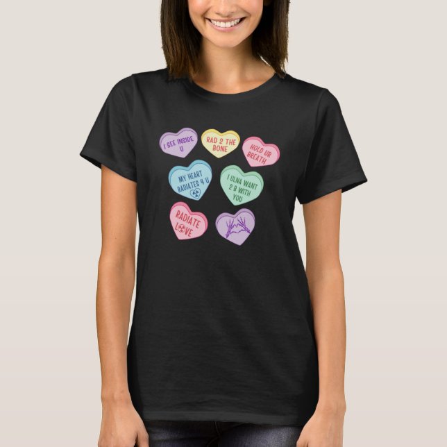 Hearts Candy X Ray Radiology Tech Lycklig Valentin T Shirt (Framsida)