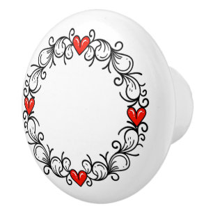 Hearts Ceramic Knob Knopp