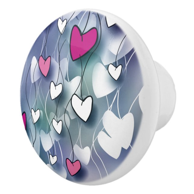 Hearts Ceramic Knob Knopp (Höger)