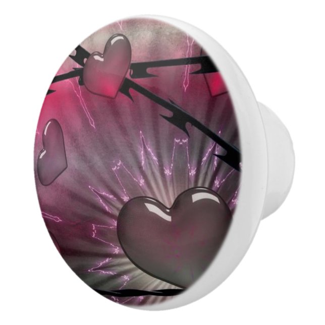 Hearts Ceramic Knob Knopp (Höger)