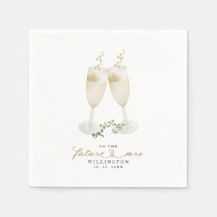 Hearts Champagne Greenery Löv Möhippa Pappersservett
